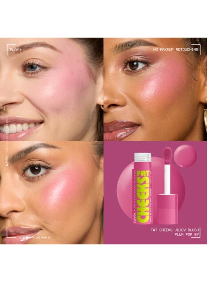 NYX PROFESSIONAL MAKEUP Fat Cheeks Juicy Liquid Blush, 07 - Plum Pop - Image 2